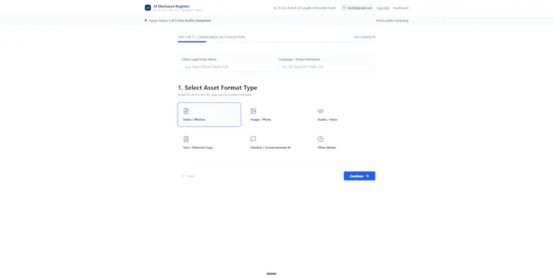 AI Disclosure Register screenshot 1
