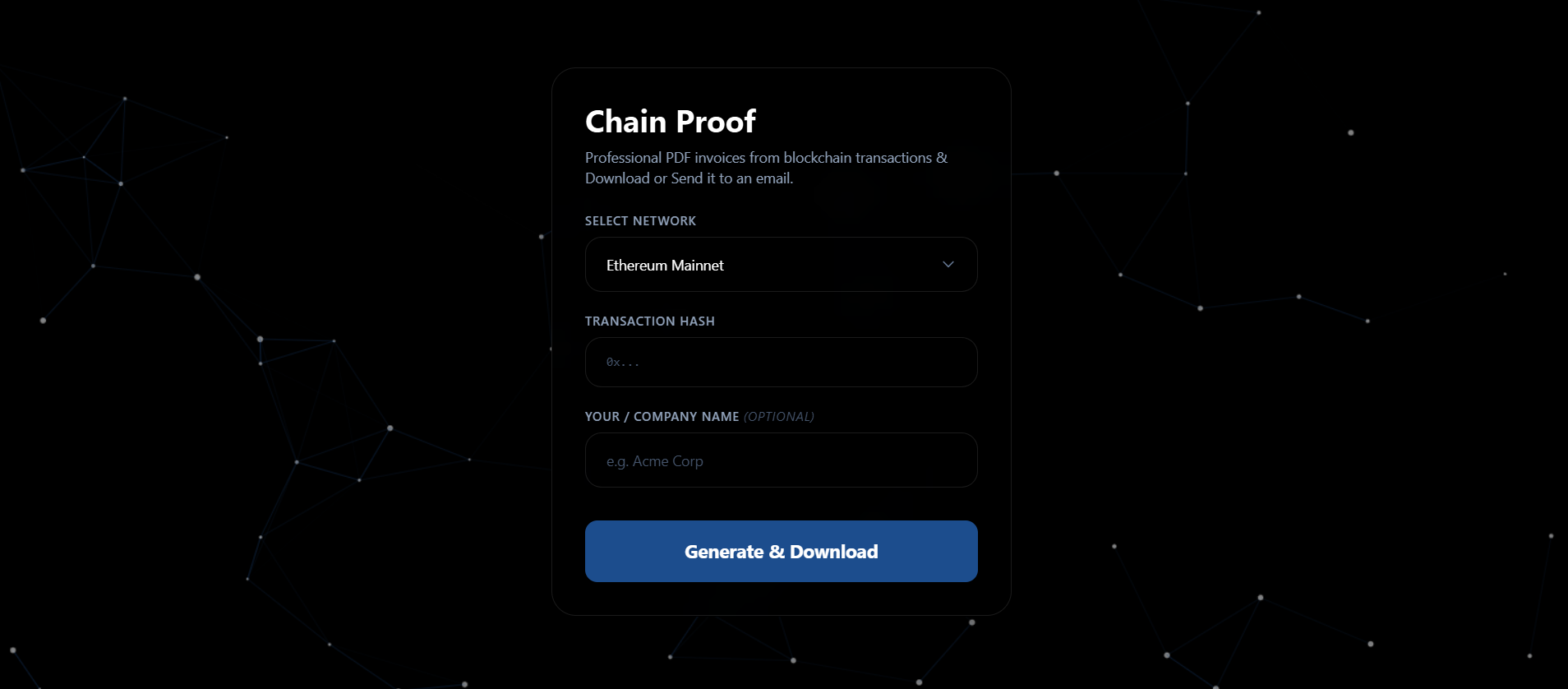 Chain Proof - Screenshot 2 showing product features and functionality