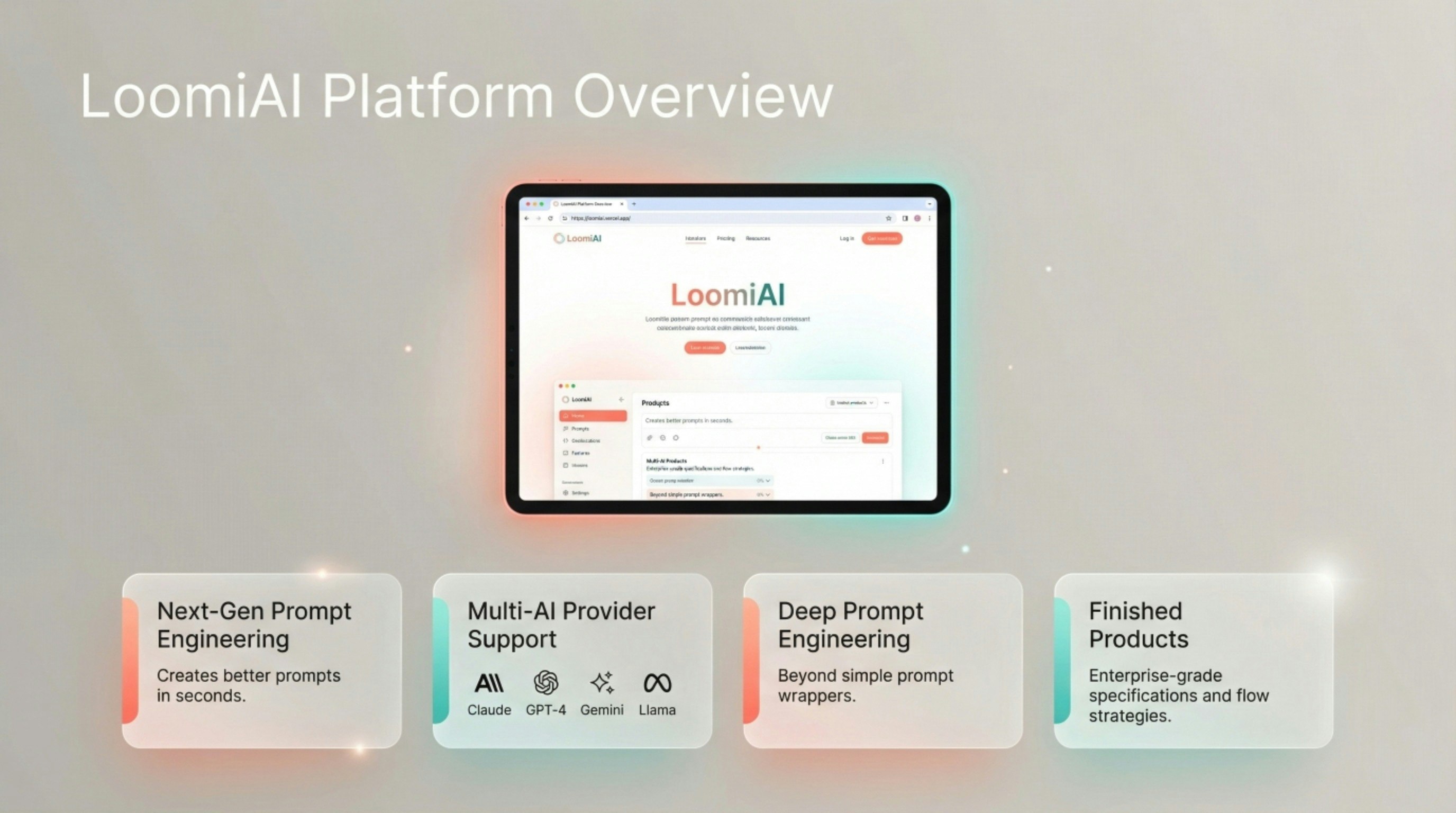 Loomi — AI Prompt Engineering Platform. - Screenshot 2 showing product features and functionality
