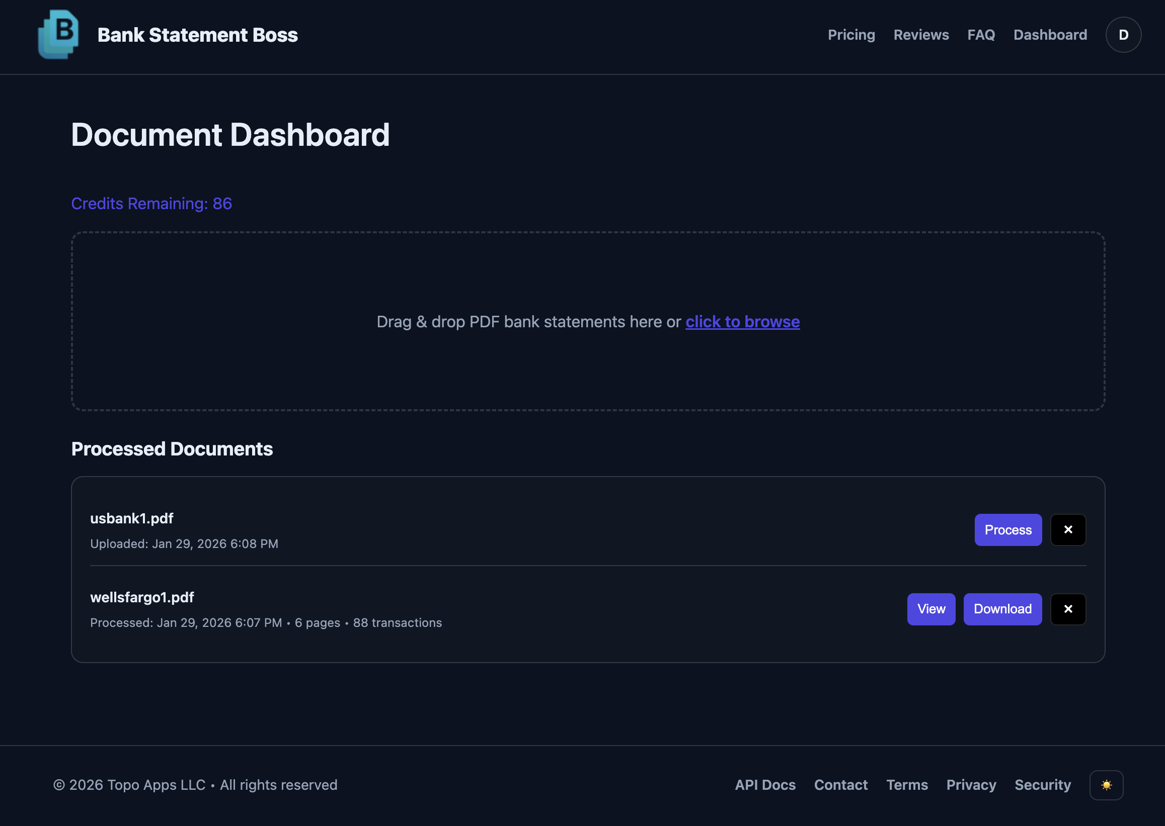 Bank Statement Boss - Main product screenshot demonstrating key features and user interface