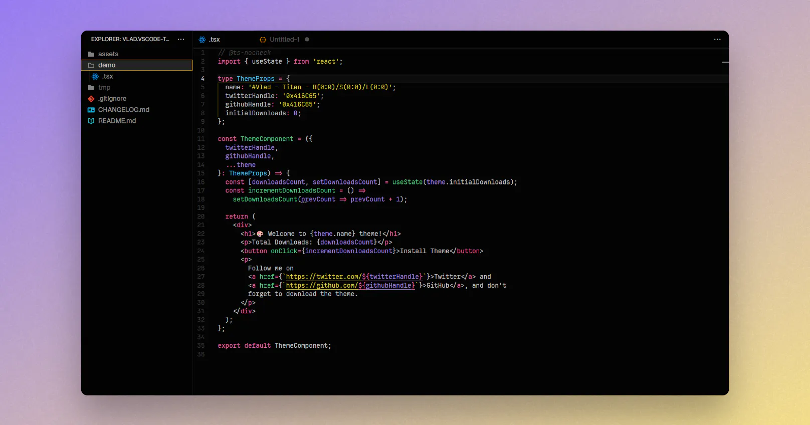 #Vlad - VS Code Theme gallery image