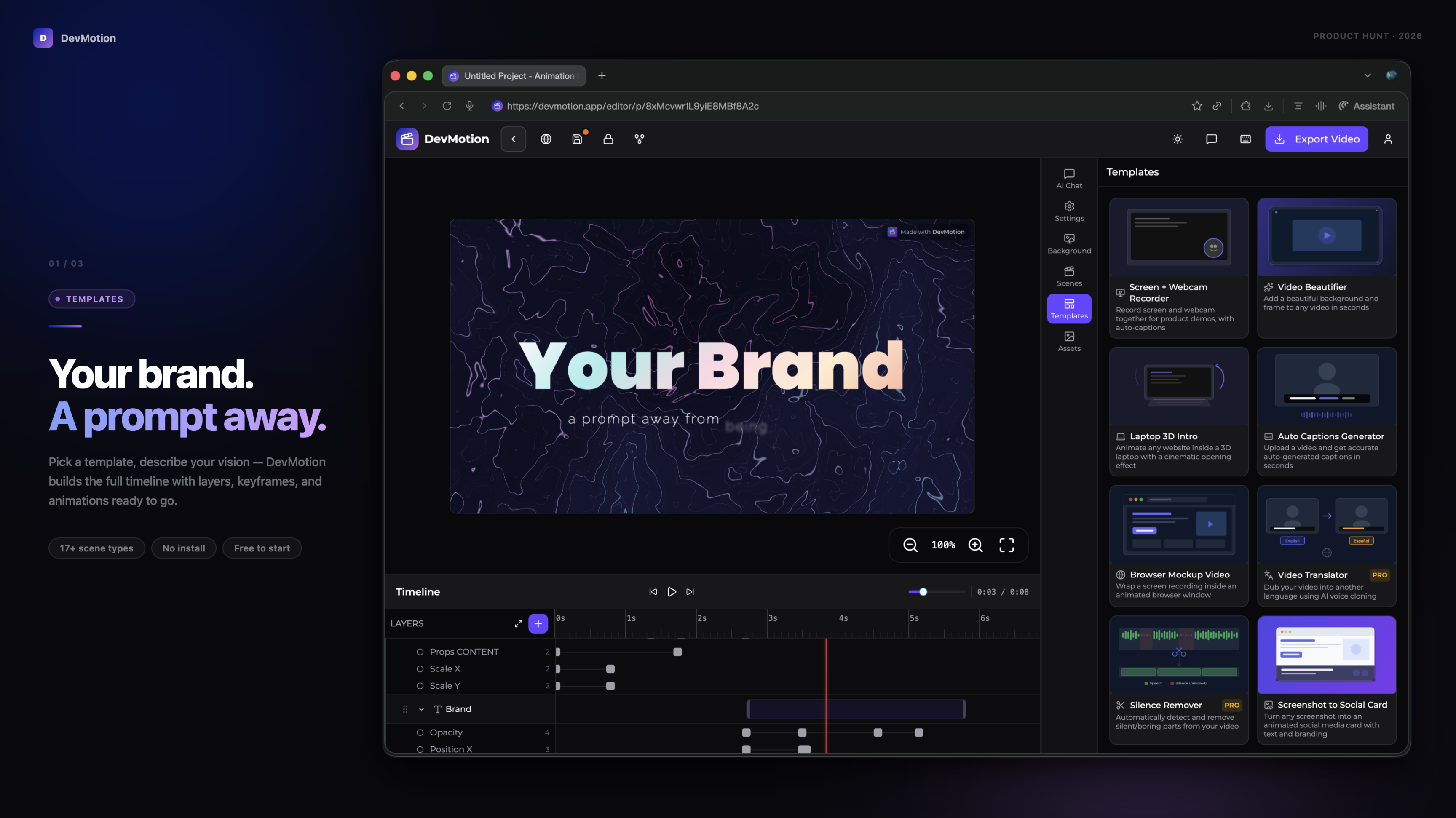 DevMotion — AI Video Editor gallery image