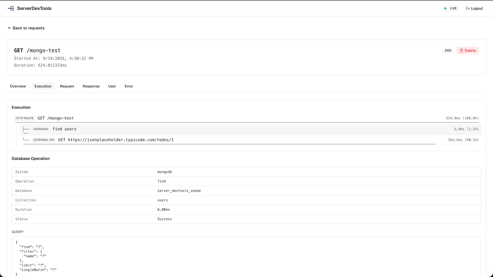 ServerDevTools screenshot 3