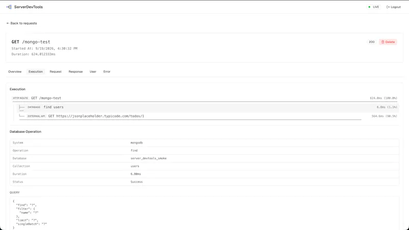 ServerDevTools screenshot 3