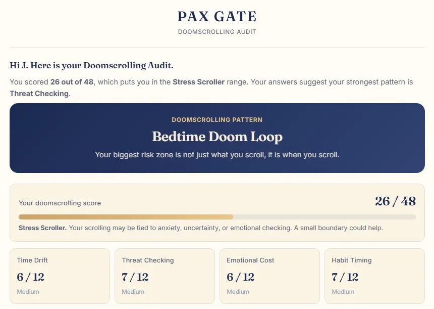 Pax Gate Doomscrolling Audit gallery image