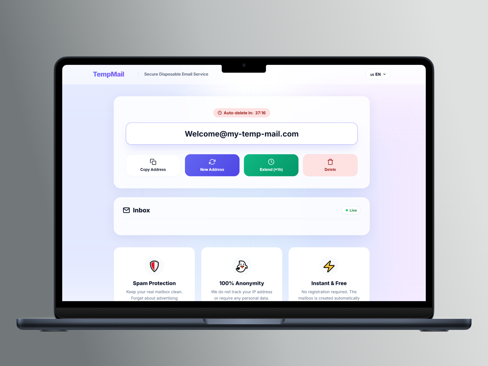 My Temp Mail ✉️ - Screenshot 3 showing product features and functionality