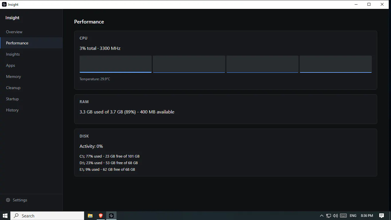 Insight — System Performance Monitor screenshot