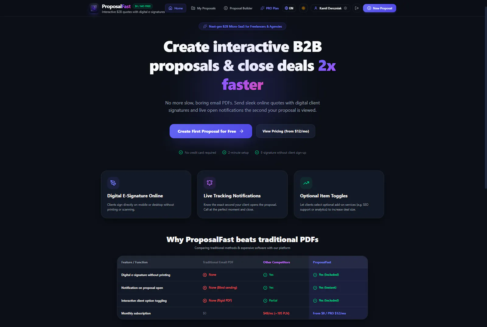 ProposalFast screenshot 2