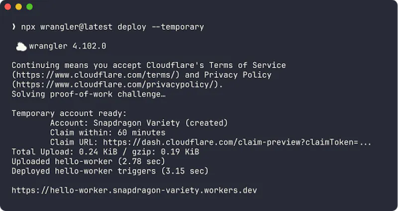 Cloudflare Temporary Accounts screenshot 4