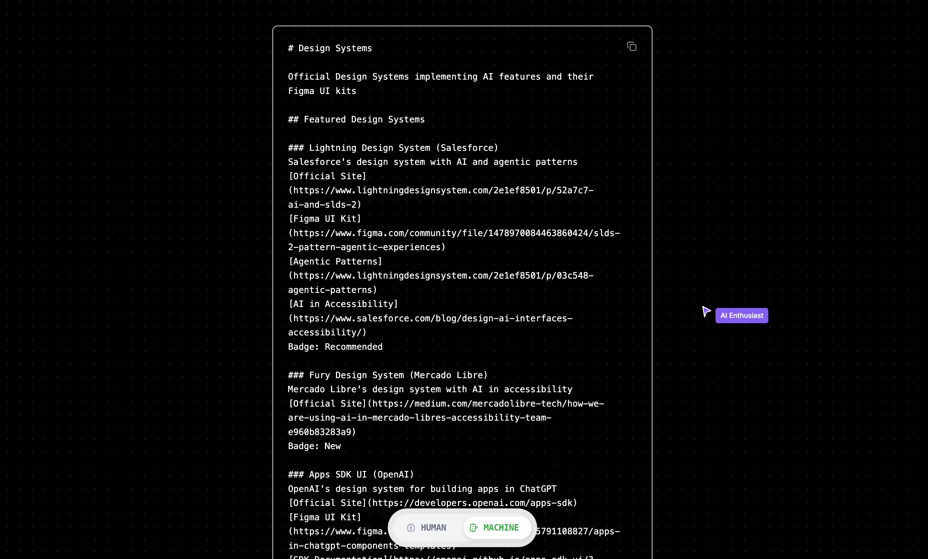 Design Systems repo for the AI Era - Screenshot 3 showing product features and functionality
