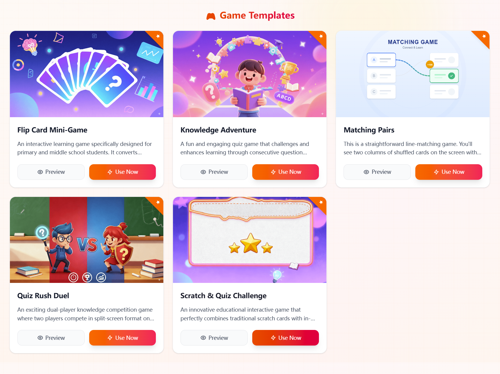 AI Classroom Game Builder gallery image