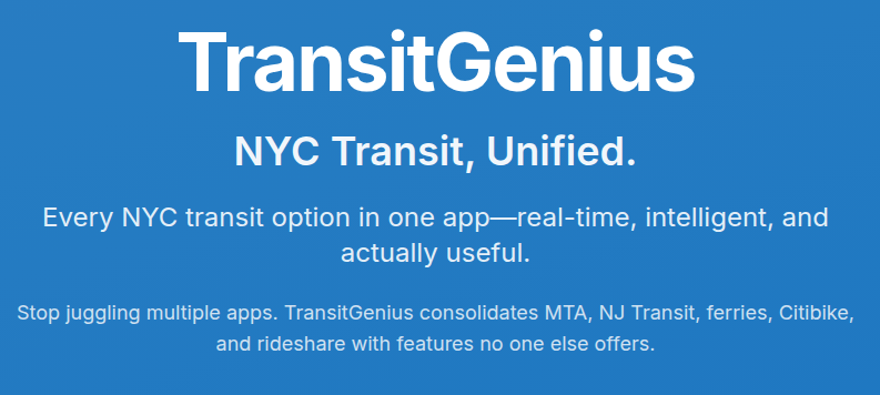 TransitGenius NYC - Product Hunt launch logo and brand identity