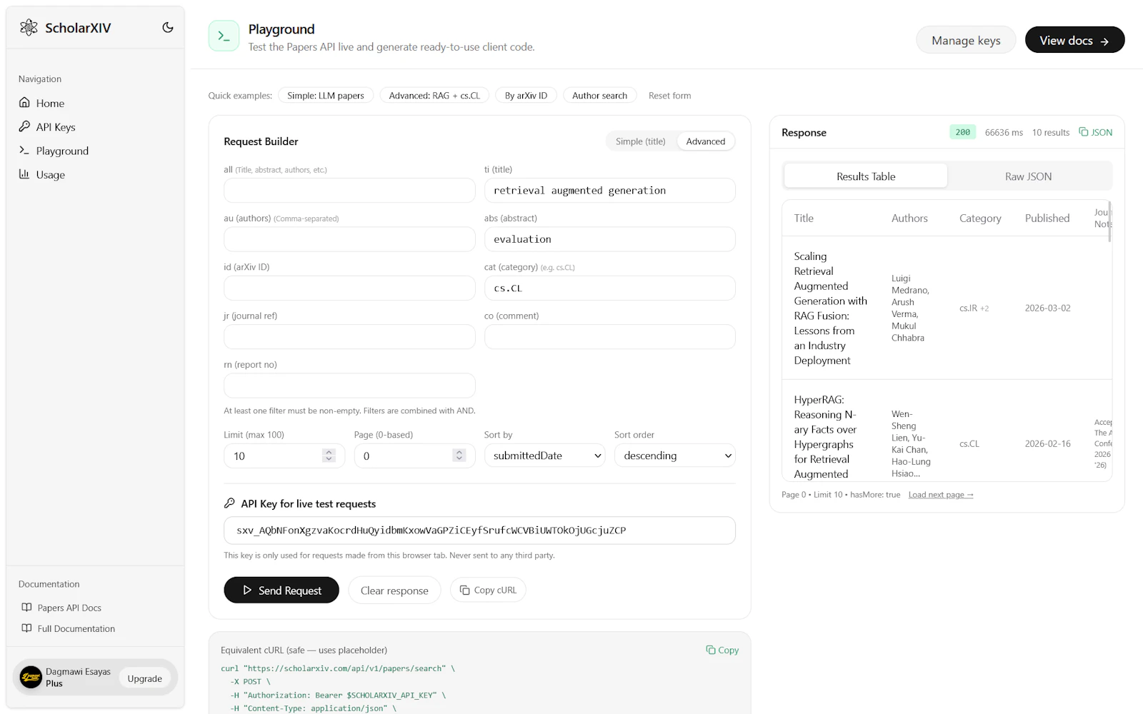 ScholarXIV Papers API screenshot 8