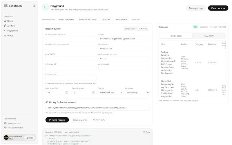 ScholarXIV Papers API screenshot 8