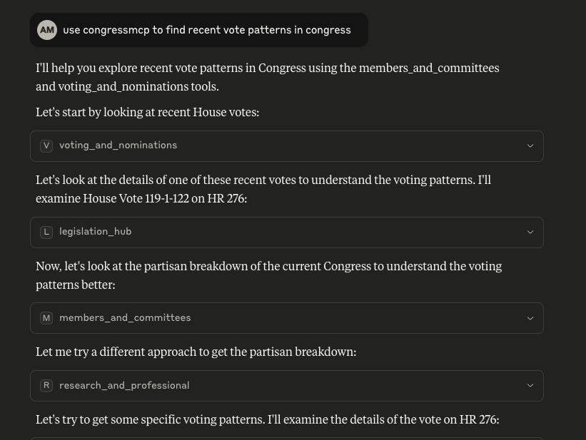 CongressMCP screenshot 3