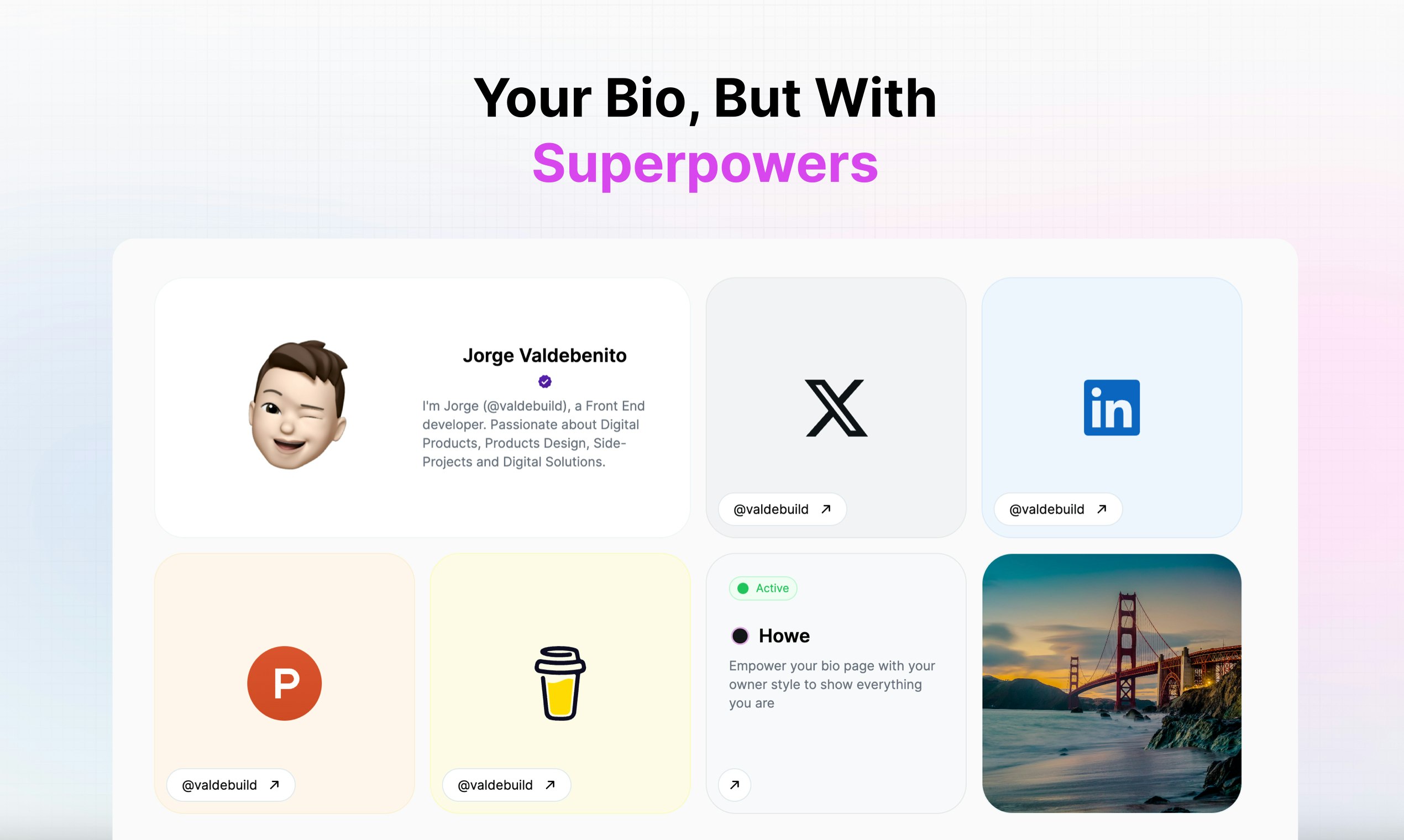 startuptile Howe-Your bio but with superpowers