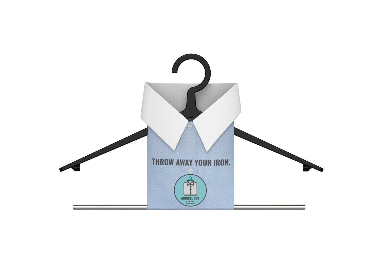 Wrinkle Out Hanger. Throw Away Your Iron.