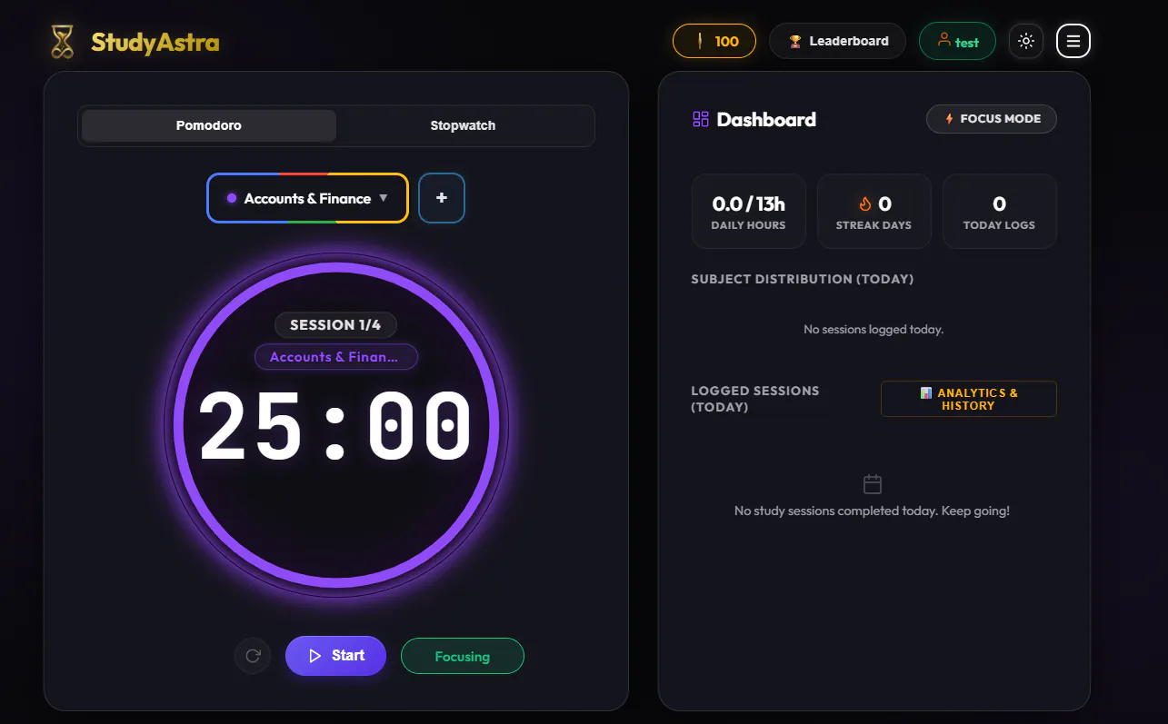 StudyAstra screenshot