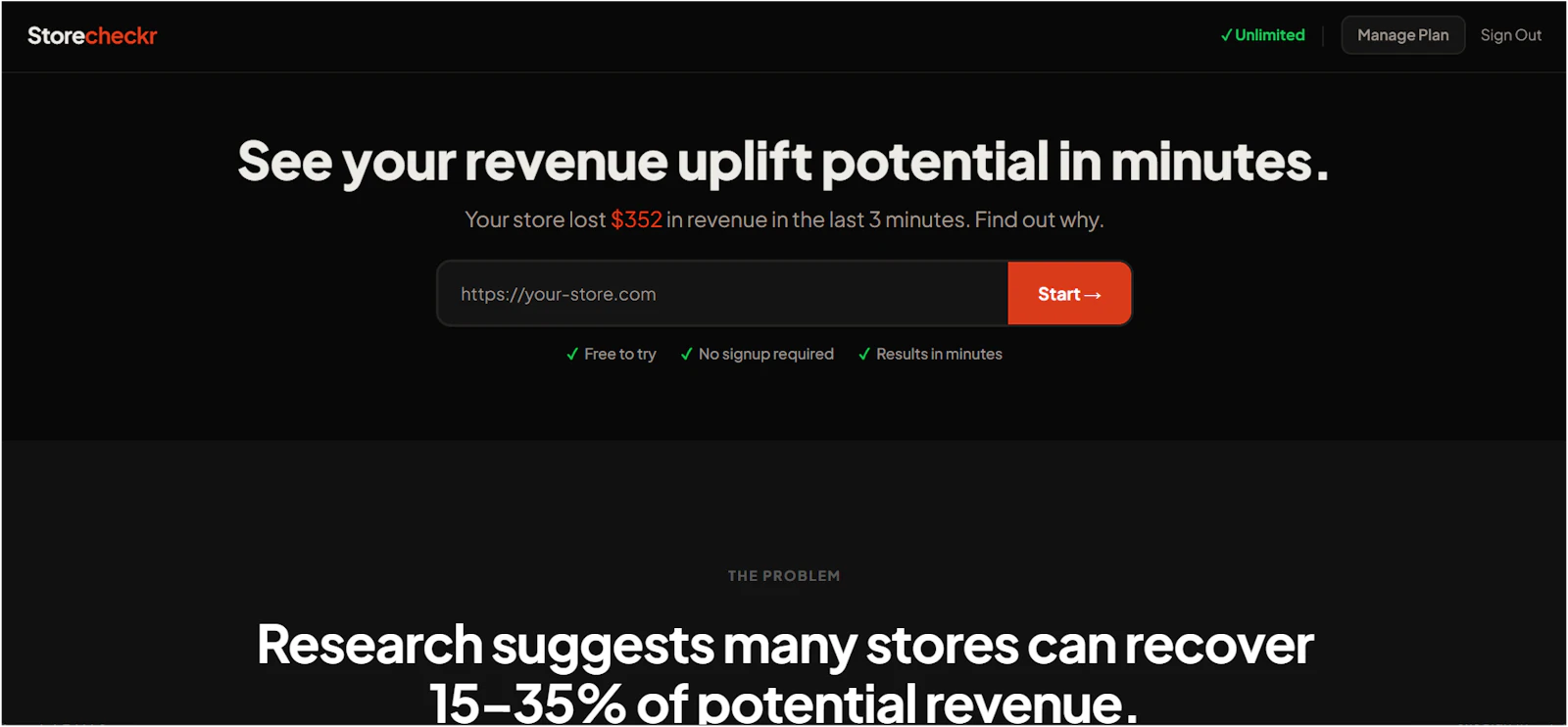 storecheckr.io screenshot 2