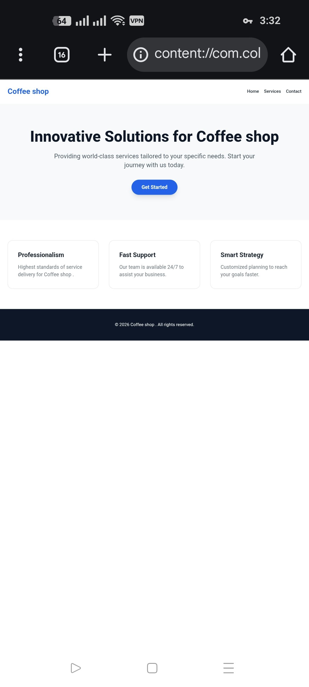 AI Landing Page Generator - Screenshot 2 showing product features and functionality