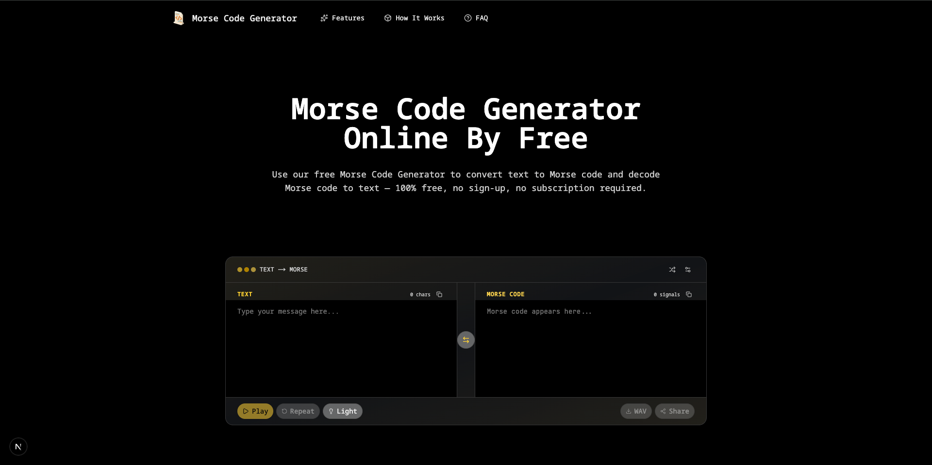morsecodegenerator - Main product screenshot demonstrating key features and user interface