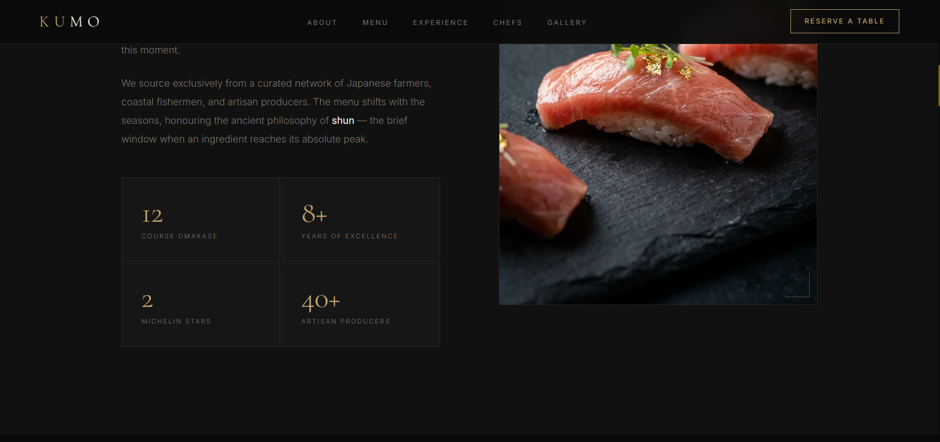 Kumo Restaurant Website Template gallery image