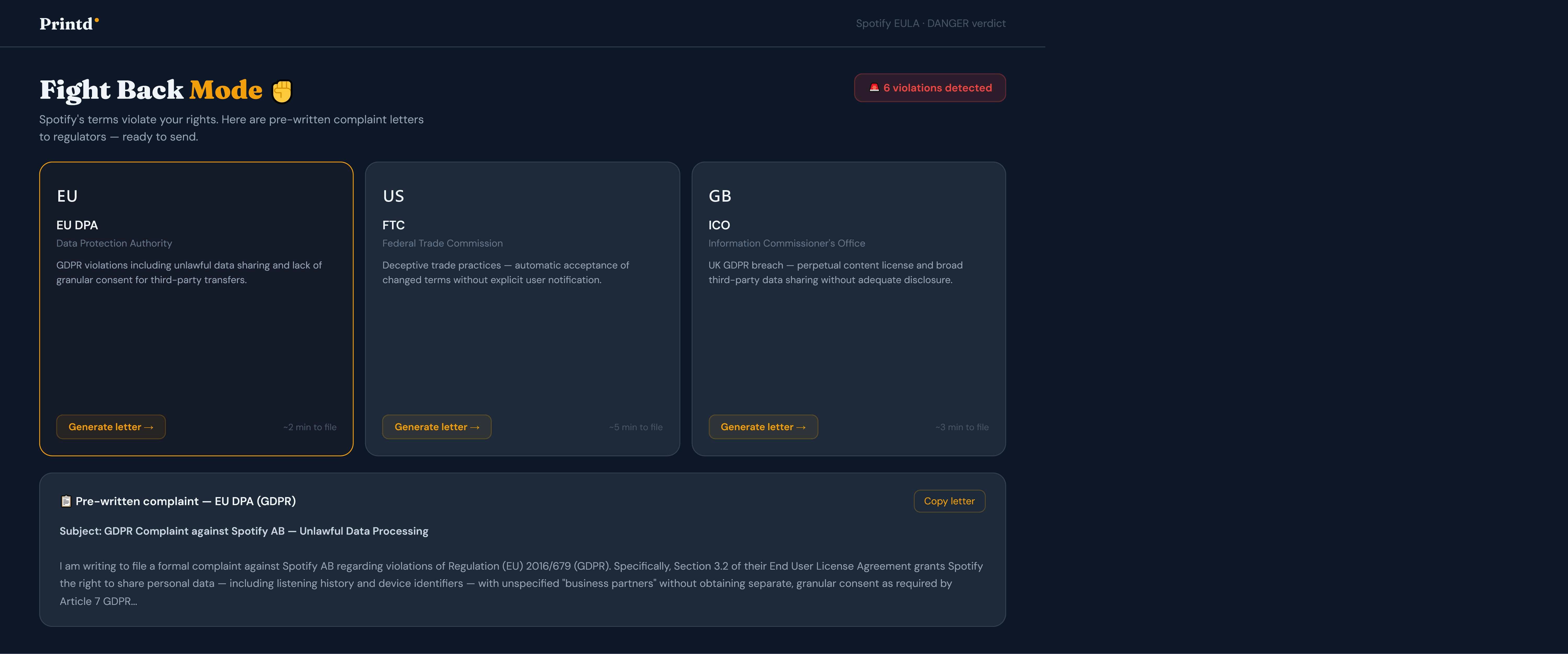 Printd - Screenshot 2 showing product features and functionality