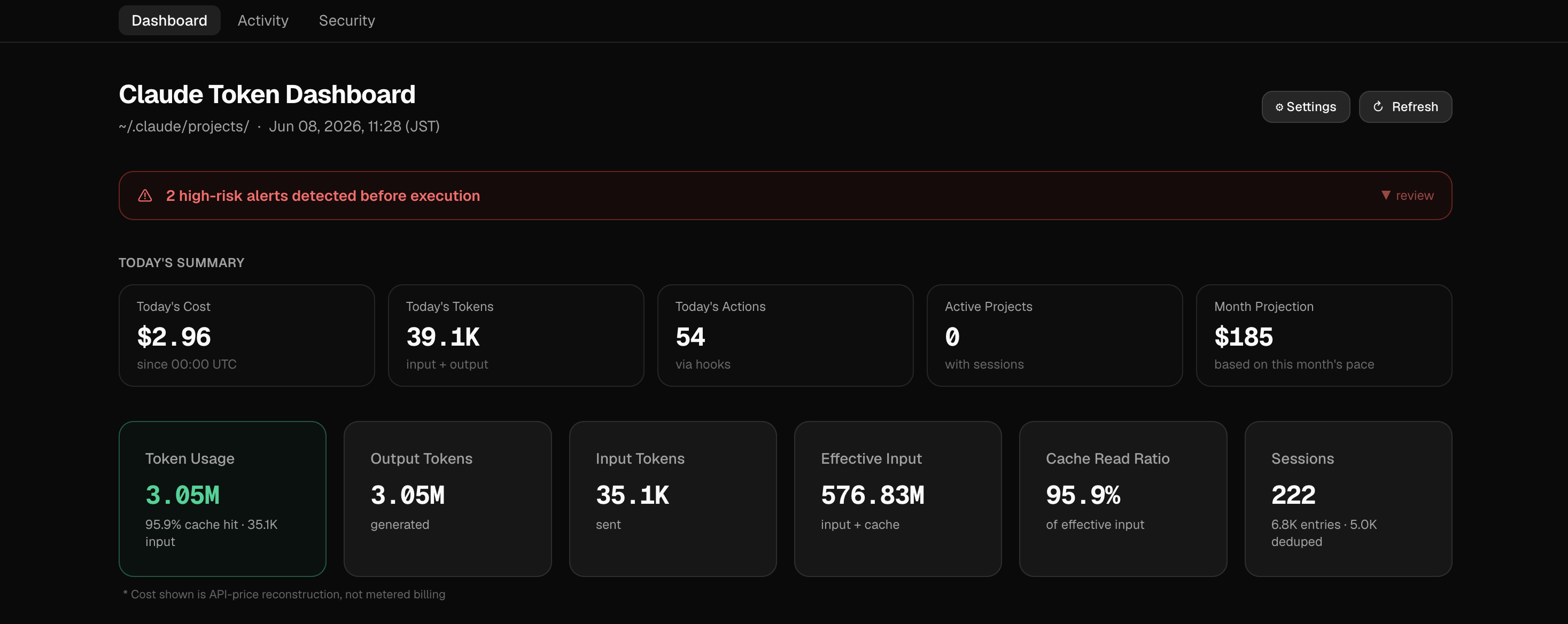 Claude Token Dashboard gallery image