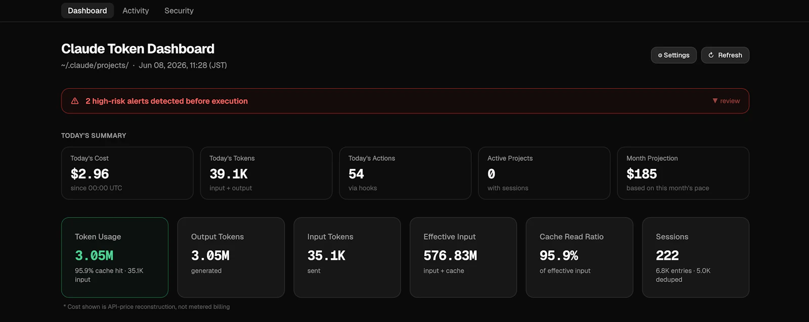 Claude Token Dashboard screenshot 3