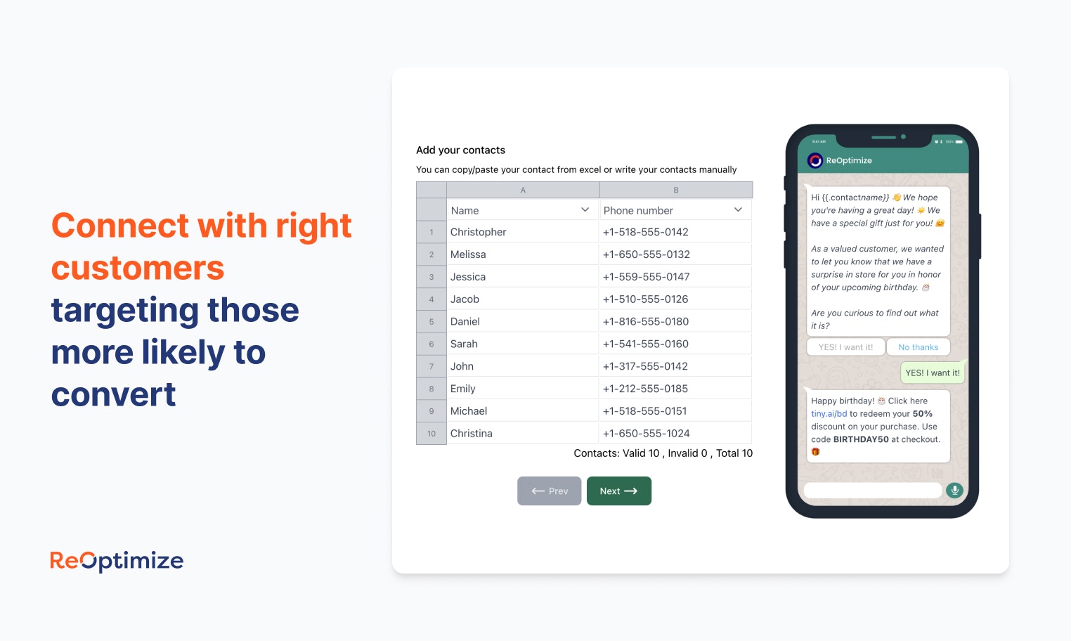 Mídia 3 de Re outimize - A plataforma de marketing do WhatsApp tudo em um para o seu negócio