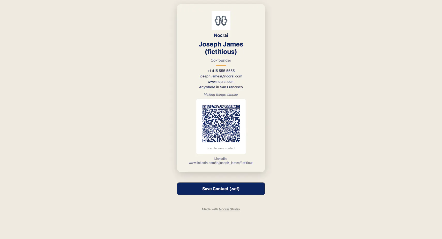 Nocrai Digital Business Card