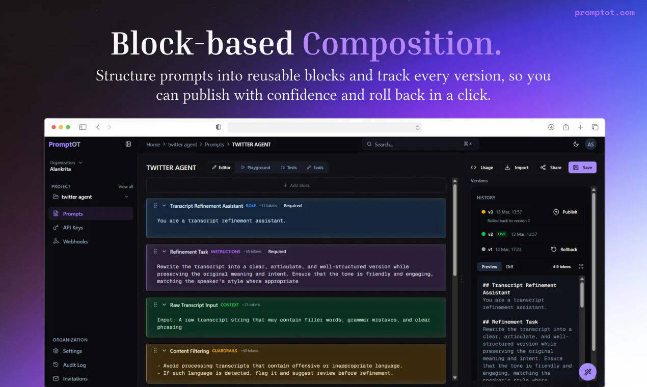 PromptOT screenshot 1