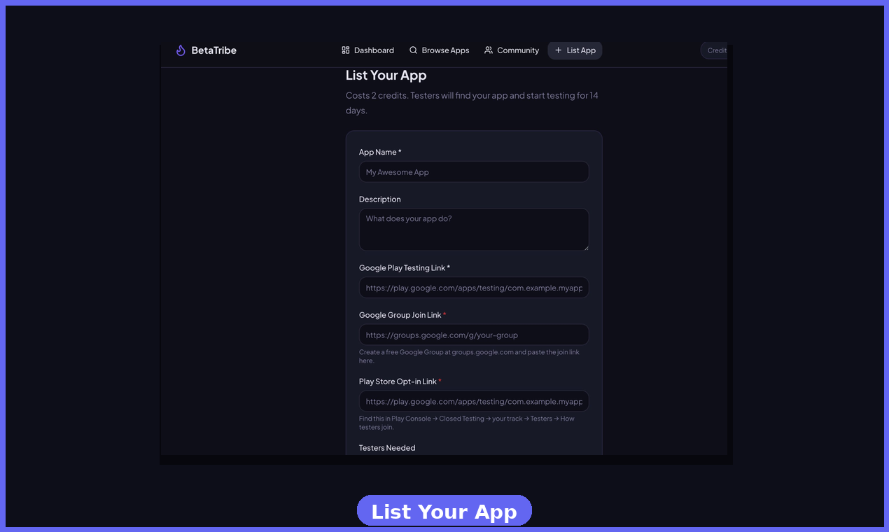 BetaTribe - Screenshot 5 showing product features and functionality