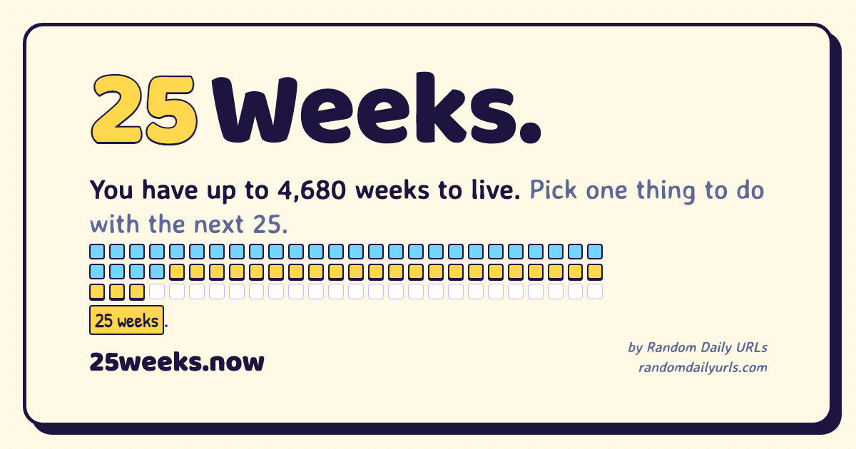 25 Weeks — What will you do with yours? gallery image