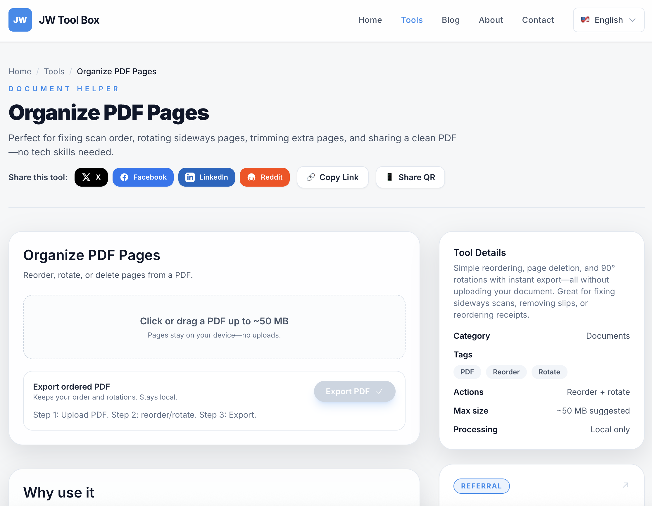 JW Tool Box - Screenshot 4 showing product features and functionality