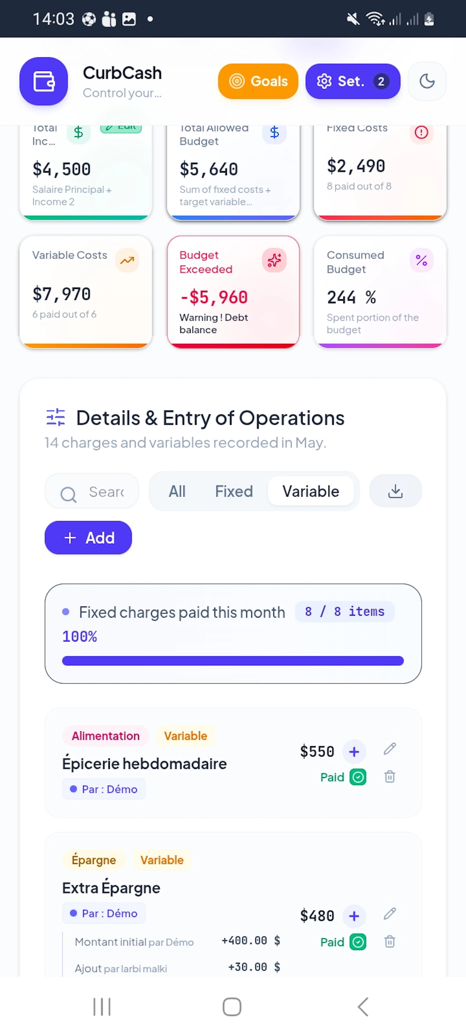 CurbCash — Budget de Famille  screenshot 3