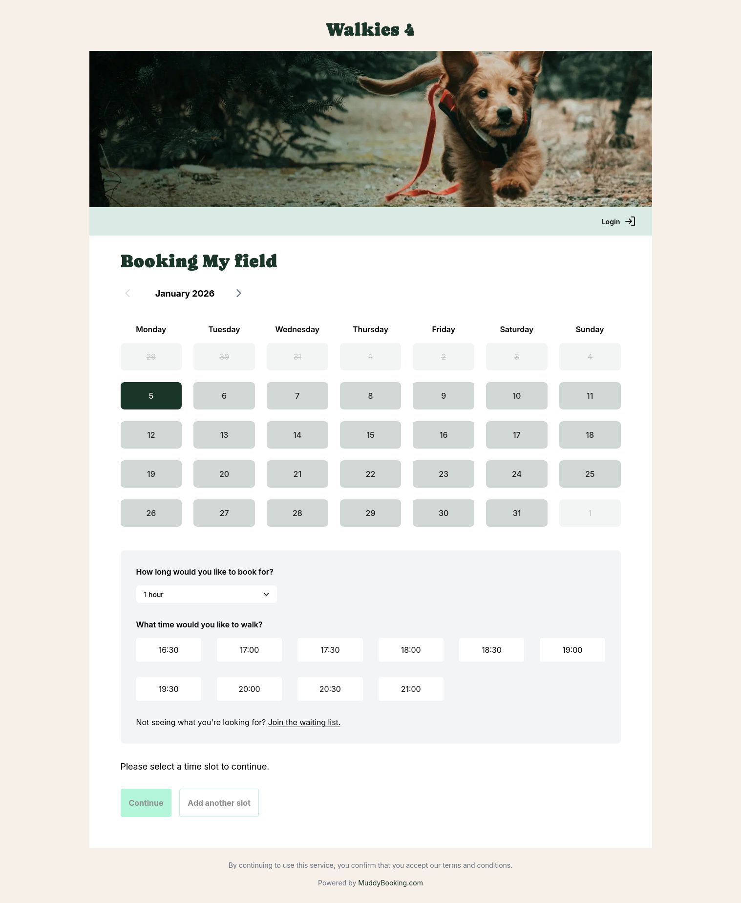 MuddyBooking.com - Screenshot 2 showing product features and functionality