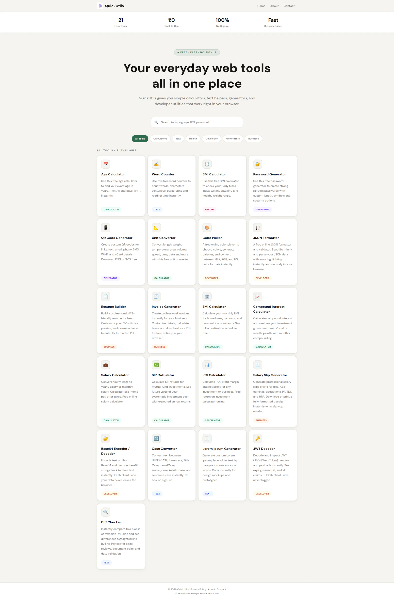 QuickUtils screenshot 1