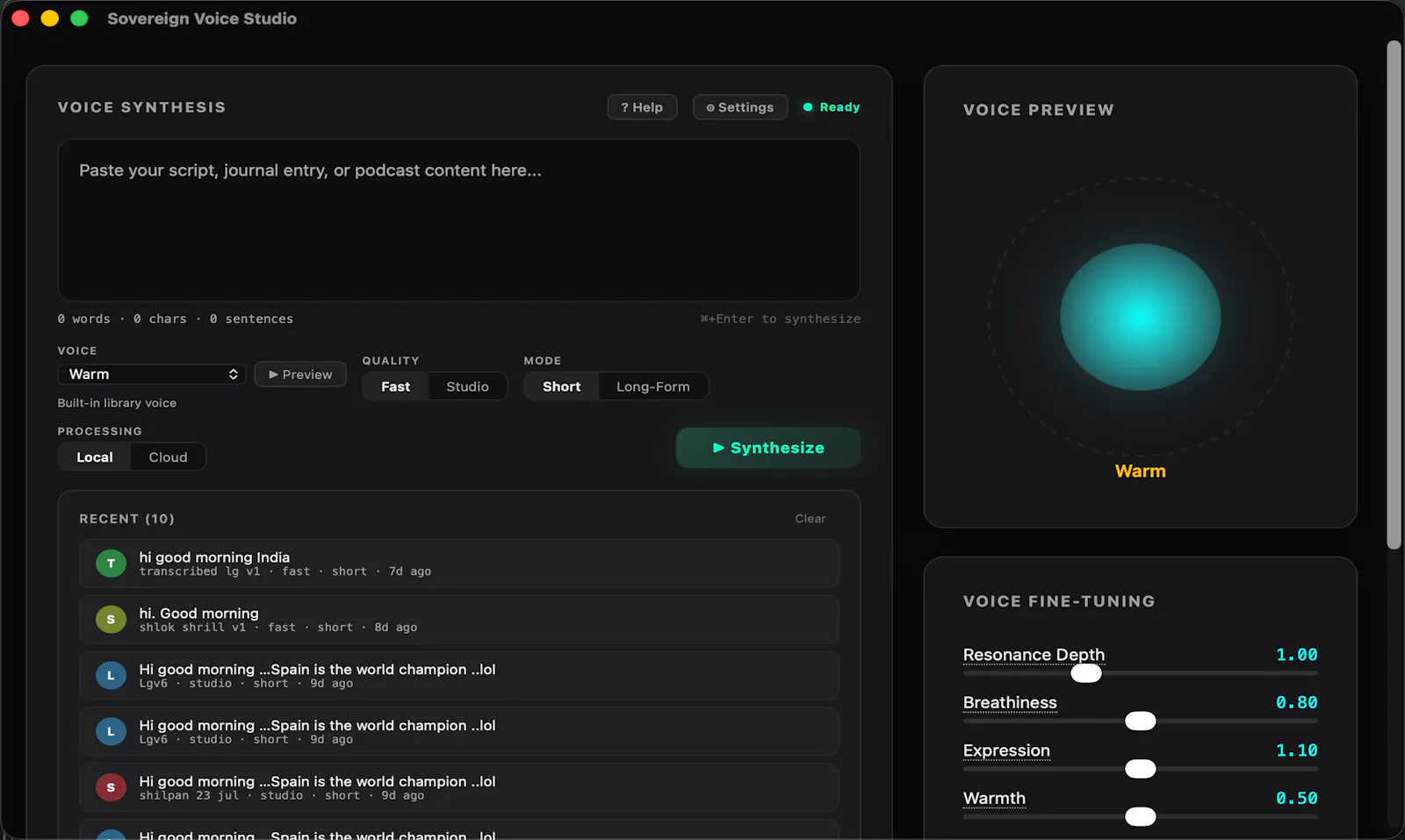 Sovereign Voice screenshot 2