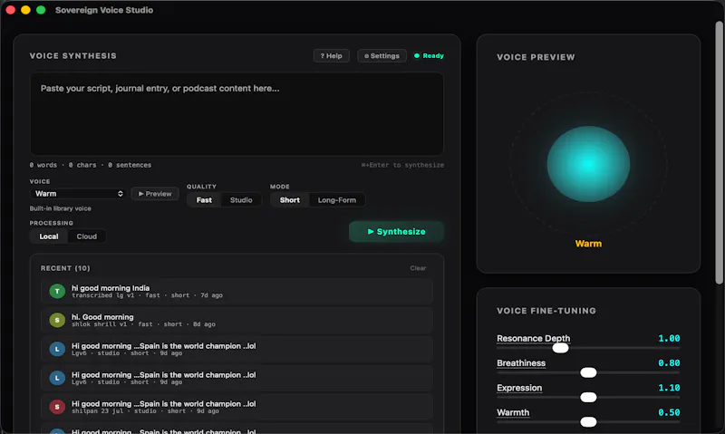 Sovereign Voice screenshot 2