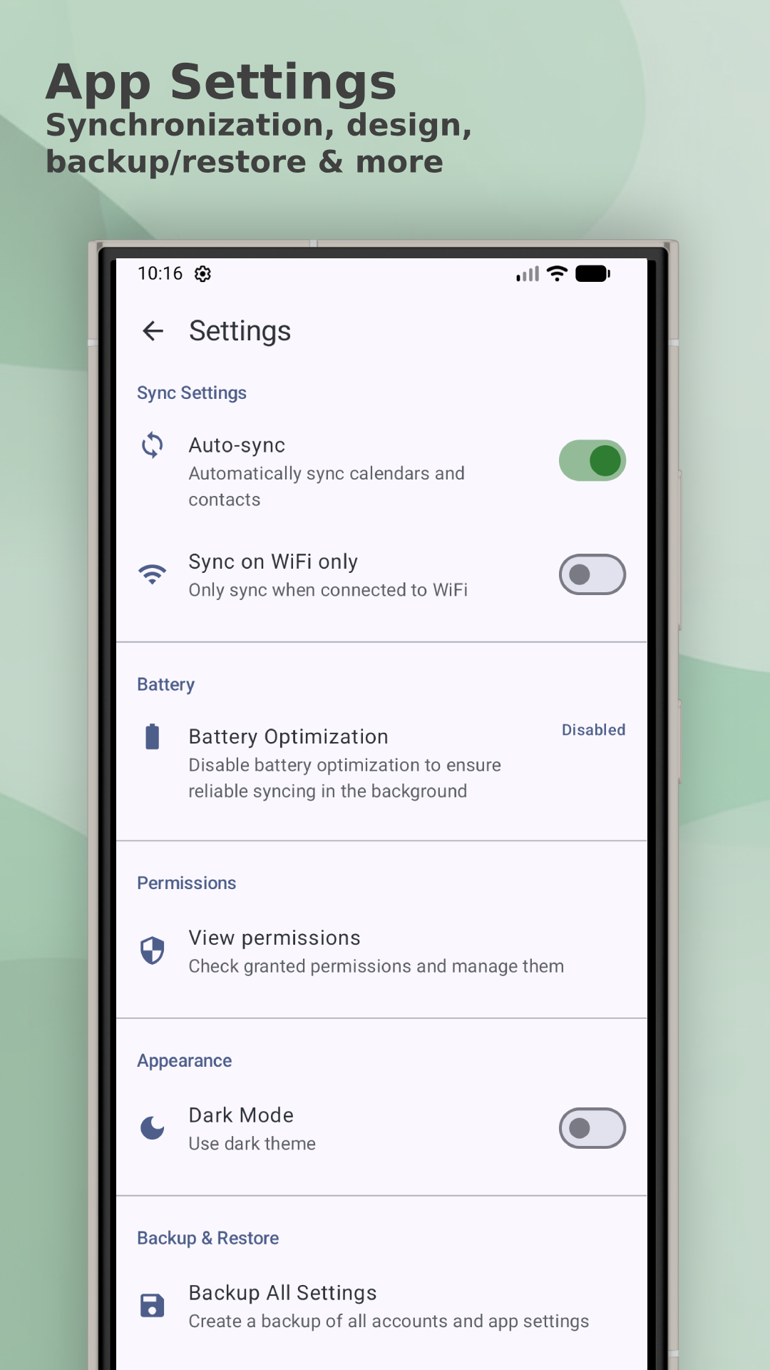 DAVy - Calendar & Contact Sync - Screenshot 4 showing product features and functionality