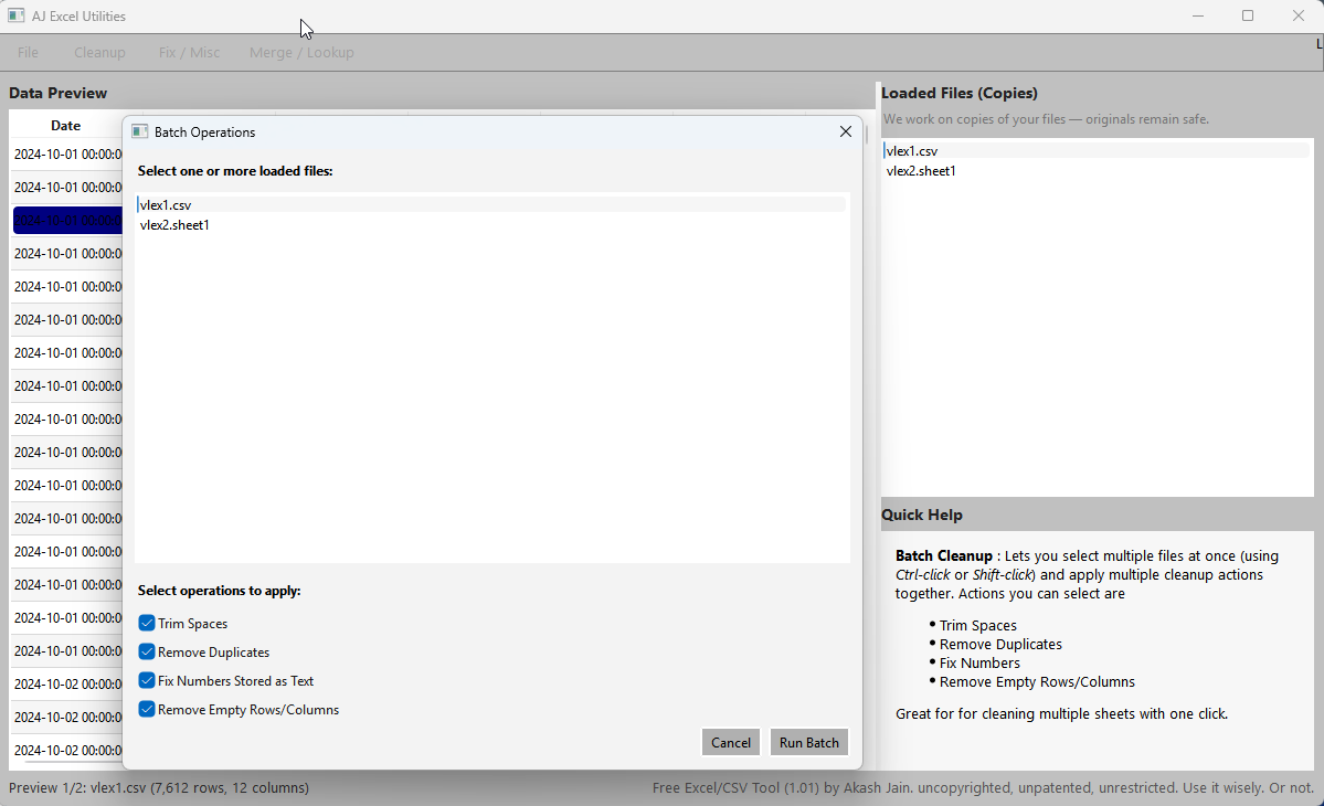 AJ Excel Utilities  - Screenshot 5 preview