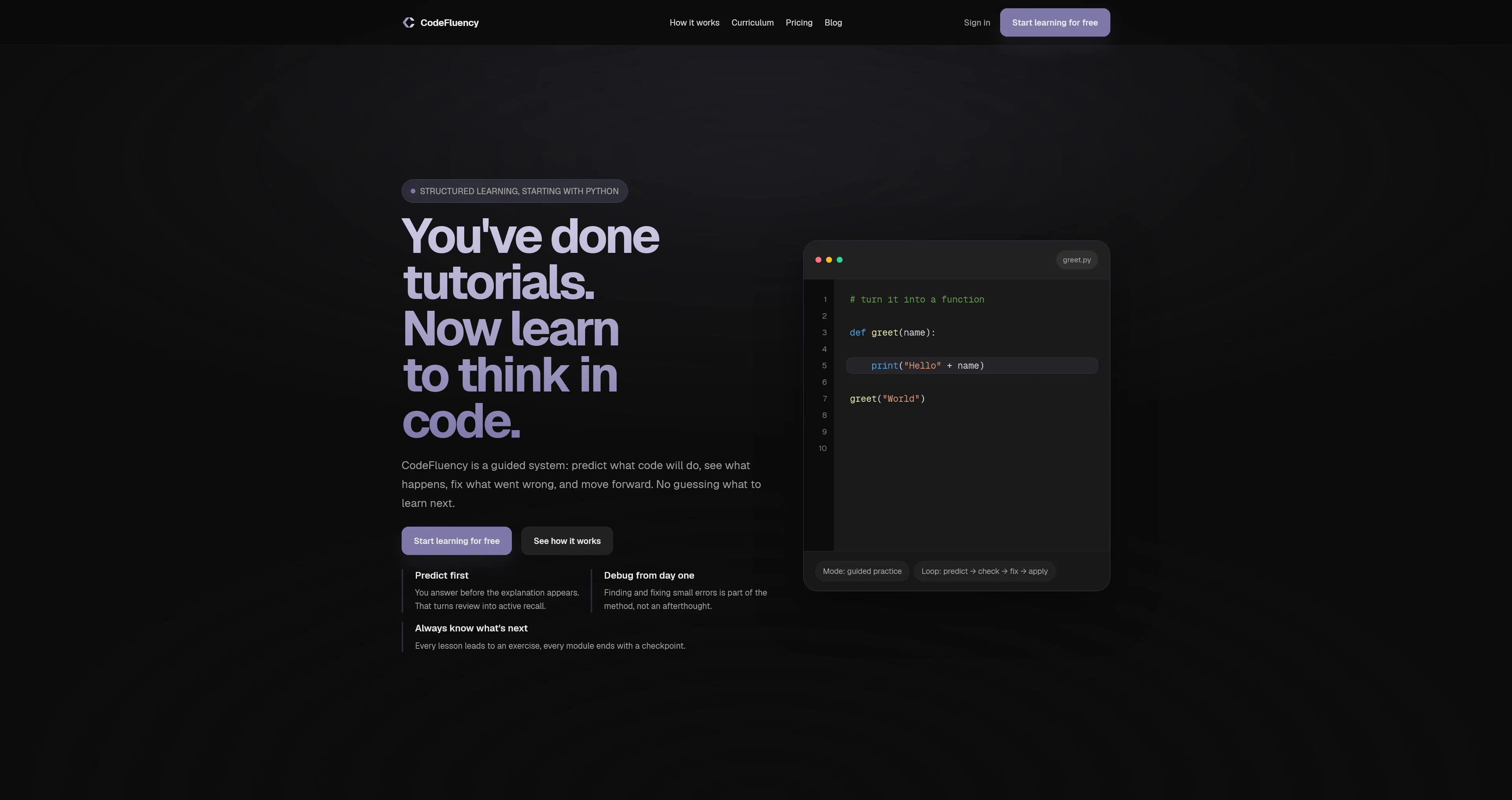 CodeFluency product banner