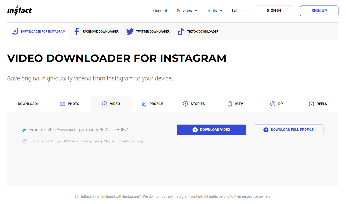 Inflact Instagram Video Downloader gallery image