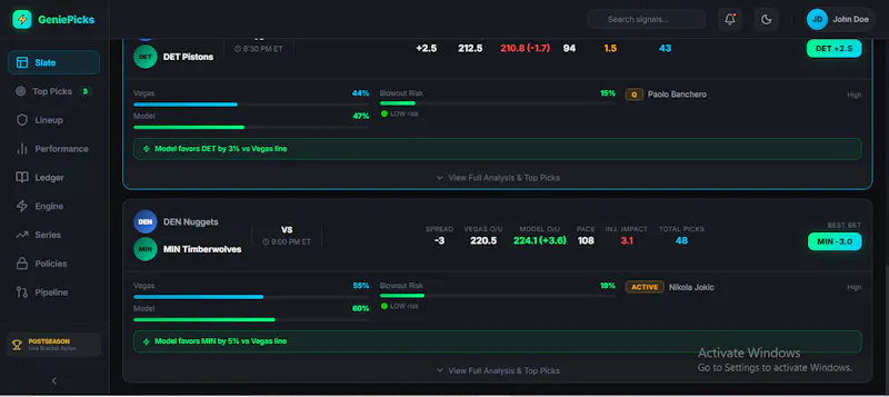 NBA Betting Management screenshot 1