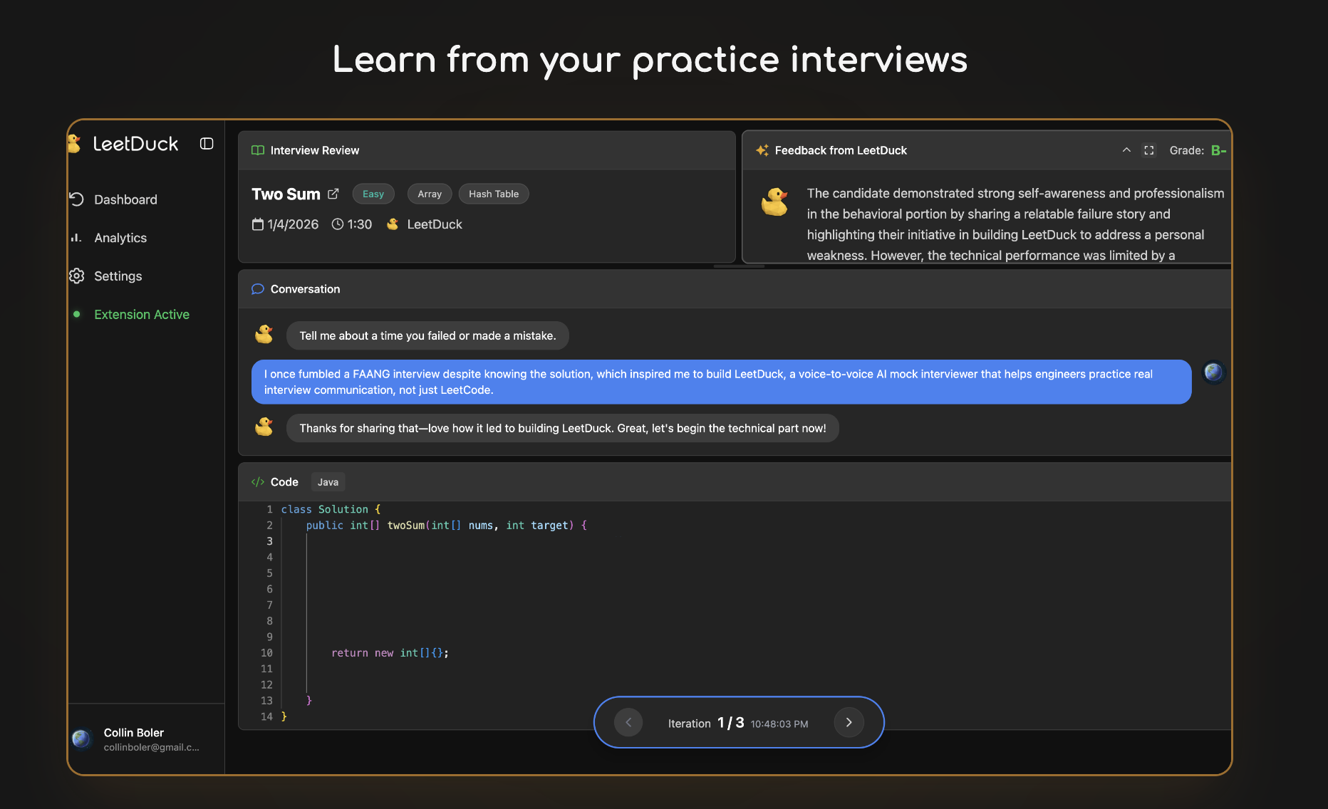 LeetDuck: LeetCode on Steroids - Screenshot 2 showing product features and functionality