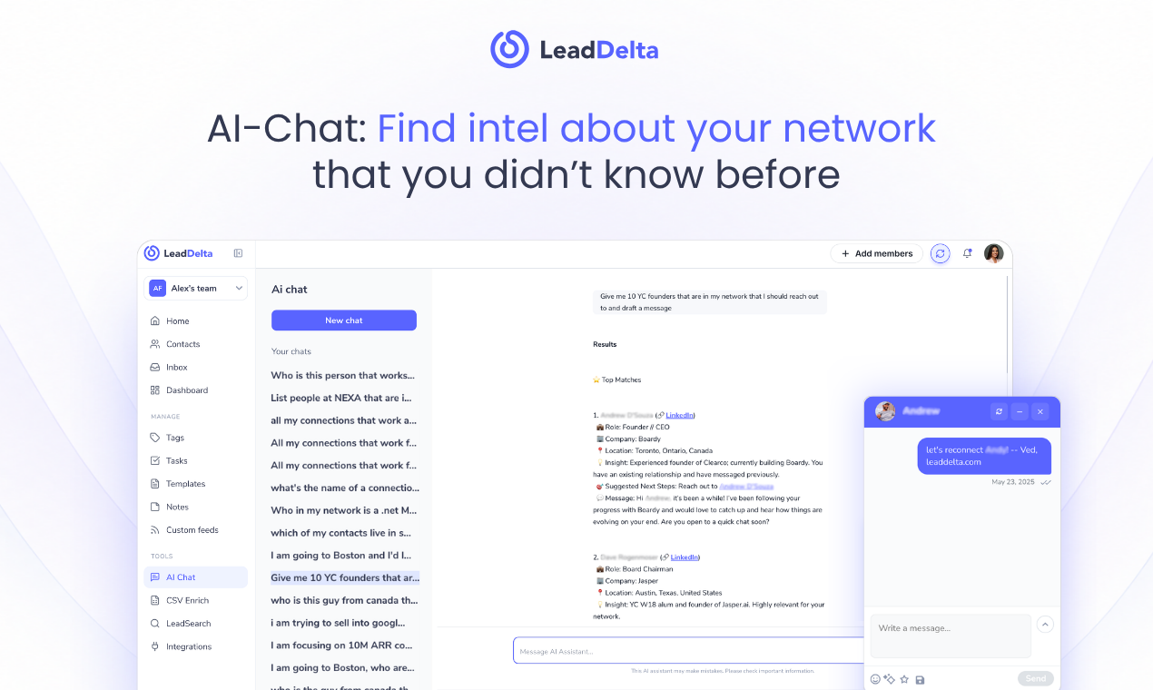 LeadDelta 5.0: AI Warm Intros + AI Inbox gallery image