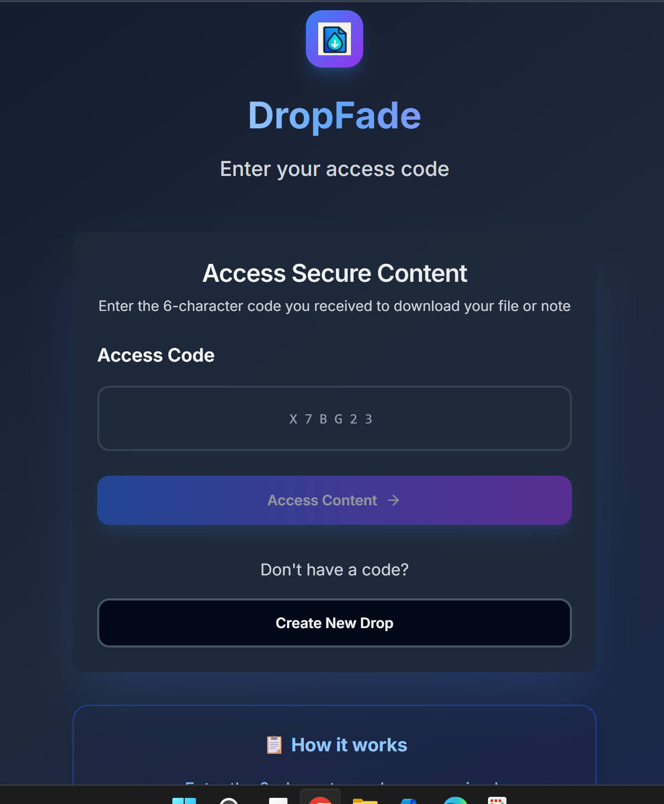 Média Tomber fade - Partage de fichiers et de texte anonyme et anonyme avec un accès unique 5