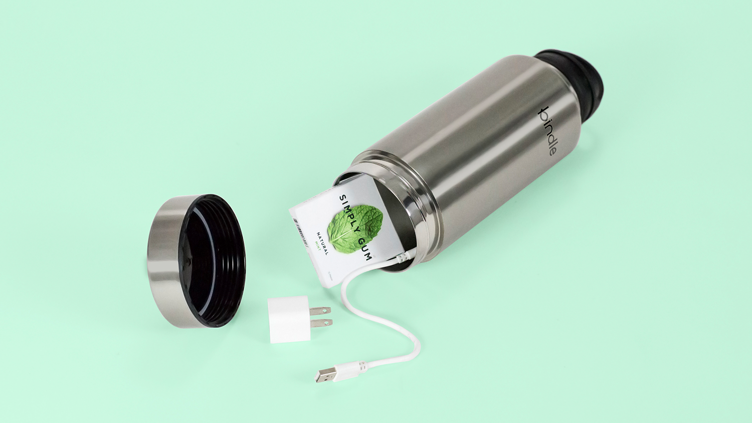 Bindle Bottle: Stainless H2O bottle with integrated storage gallery image