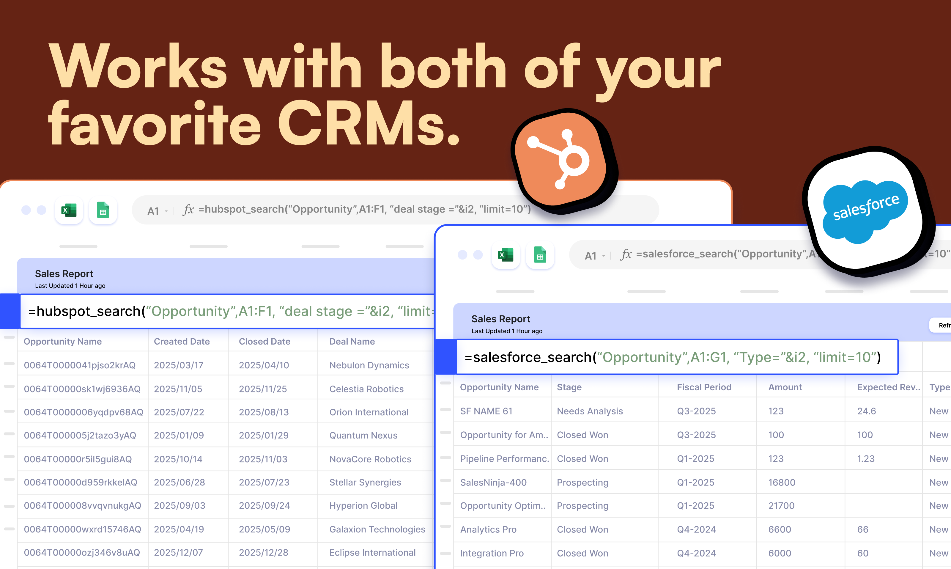 Mídia 5 de MCP para folhas do Google - Conecte -se diretamente ao Salesforce e HubSpot com fórmulas nativas
